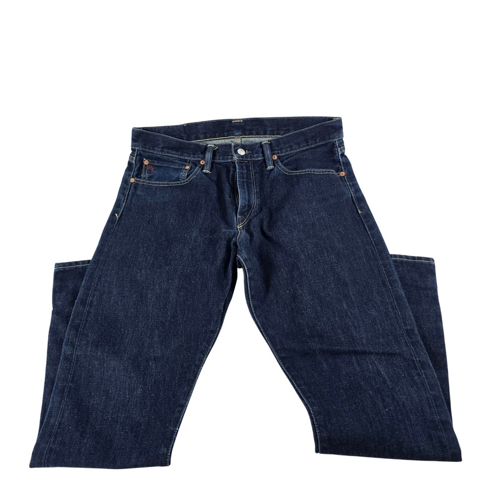 Polo Ralph Lauren Slim Fit Dark‎ Wash Indigo Denim Jeans Mens 34x30 100% Cotton